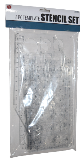 8 Piece Stencil Templates For Cabochon, Lapidary- Assorted Shapes