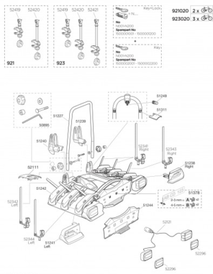 Thule Euroway G2 921 923 Towbar Mount Multi-Listing Version 3 2014 Onwards 