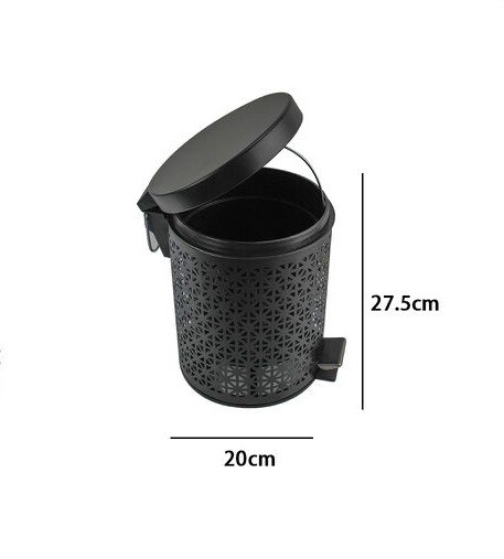 Pattumiera A Pedale 5 Litri Bidone Cestino Spazzatura Differenziata Nero Dec dfh