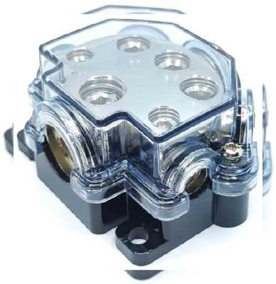 5 Way Power Distribution Block, 1/0 Gauge x 1 in, 2 x 1/4 Silvery 