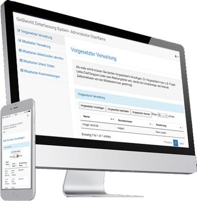 Komplette Mitarbeiter Zeiterfassungssystem mit mobile Zeiterfassung