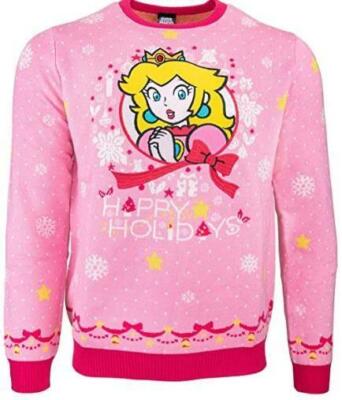 Christmas Jumper Nintendo Princess Peach UK 2XL US XL New Official Numskull