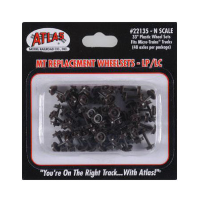 Atlas N Scale ~ New 2024 ~ 33'' Low Profile Micro Trains Wheelsets (48 Pcs) 22135