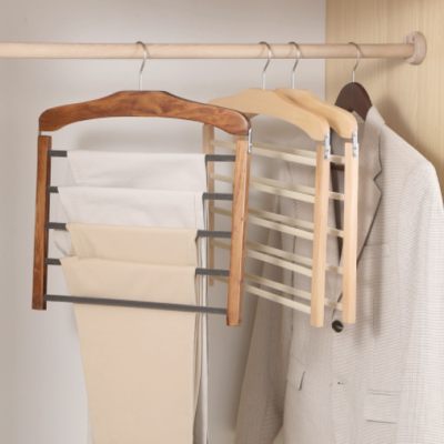50x Space Saving Pants Hangers Multi Layer 5 Tier Jeans Trousers