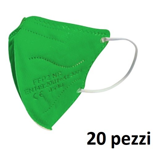 20 Mascherine Ffp2 Per Bambini Certificate Ce Verdi Facciali Protettive