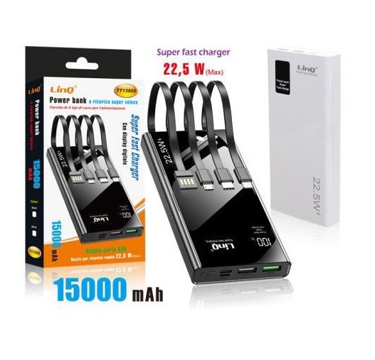 Powerbank A Ricarica Super Veloce 15000mah 22.5W Linq TT13805