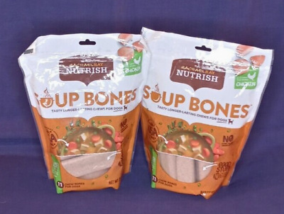 Lot of 2 Rachael Ray Nutrish Soup Bones Dog Treats Chicken & Veggie 23.1oz