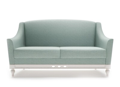 Chippendale Sofa 3 Sitzer Landhaus Stoffsofa mit Holz Designer Garnitur FL-2Siz