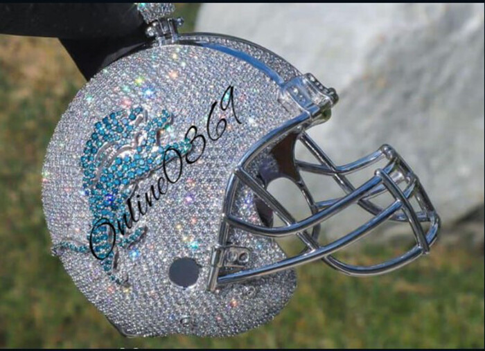 Pre-owned Online0369 2.20ct Rd Topaz Cubic Zirconia Mens Helmet Charm Pendant Silver Free Stud In White