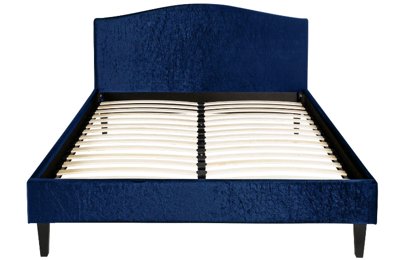 Blue Velvet Double Bed Frame only £110. Real Bargains Clearance Outlet