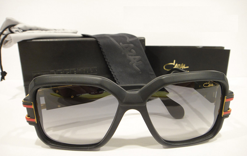 Pre-owned Cazal 623/302 Sunglasses 623 Color 011 Matt Black Red Authentic In Grey Gradient