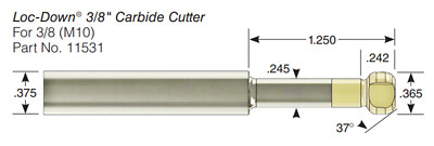 Mitee-Bite #11531: Loc-Down Cutter, Solid Carbide Creates Loc-Down Groove For