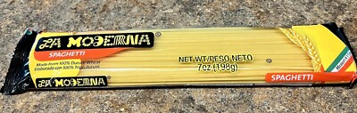 La Moderna Spaghetti Pasta Noodles Durum Wheat Protein Fiber Vitamins, 7 oz