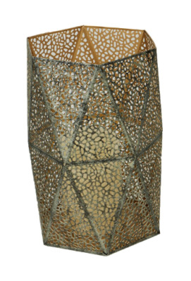 Mind Reader Iron Votive Holder, Candle Holder, Indoor Outdoor Déco Black/Gold
