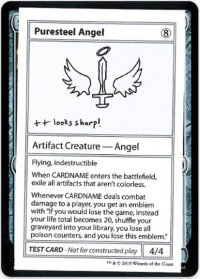 1 x Puresteel Angel - Test Card - Mystery Booster - LP - MTG