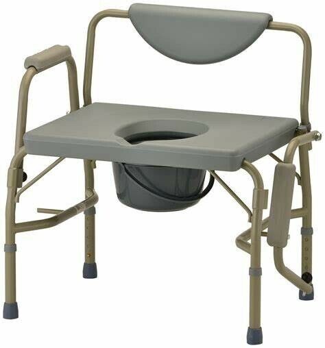 NOVA 500 lb Weight Capacity Heavy Duty Bedside Commode Chair w/Drop-Arm