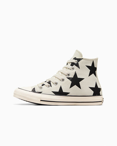 Pre-owned Converse Chuck Taylor All Star Lift Large Stars White Womens