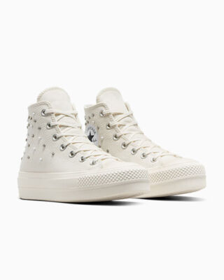 Women Converse Chuck Taylor AS Platform Gems Hi Shoe, A10288C Multi Sizes Egret/