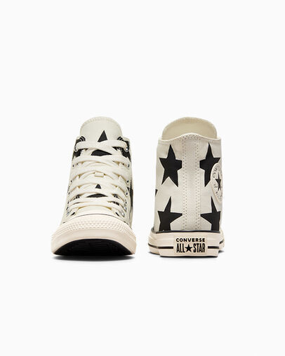Pre-owned Converse Chuck Taylor All Star Lift Large Stars White Womens