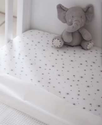 2 Pack Grey Stars White Cot Bed Fitted Sheets 140 x 70 Cotton Jersey Toddler 