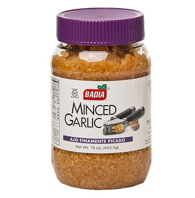 Badia Minced Garlic in Water / Ajo Finamente Picado  Plastic Bottle 16 oz 