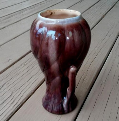 Rare Vintage Mid Century Gonder Pottery Usa Brown H62 Flower Vase