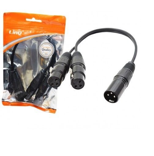 Cavo Adattatore Audio Da 2 XLR Femmina a XLR Maschio linq kl-9225
