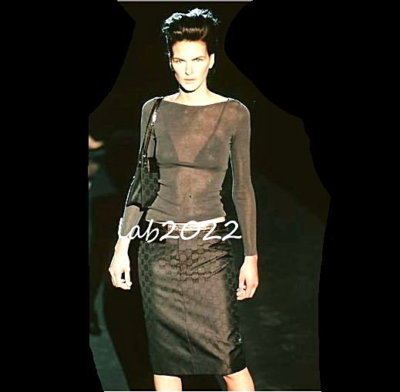 Gucci Tom Ford 1998 Runway AD GG GG GG Skirt Matte Satin