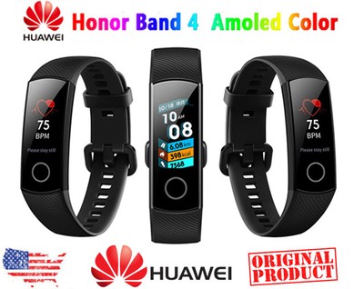 GENUINE NEW Huawei Honor Band 4 AMOLED COLOR Touchscreen Heart...