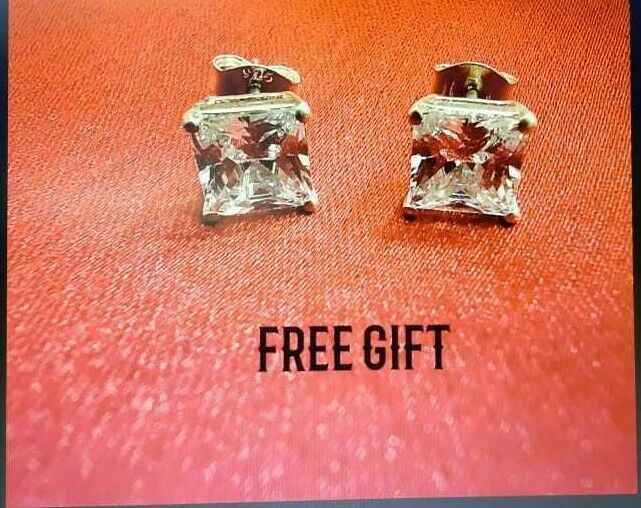 Pre-owned Online0369 Mens 2.40ct Baguette Cubic Zirconia Bird Charm Pendant Fine Silver Free Stud In White
