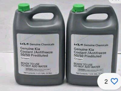 2 Kia Coolant Antifreeze 50/50 Prediluted Green 1 Gallons.  Ss