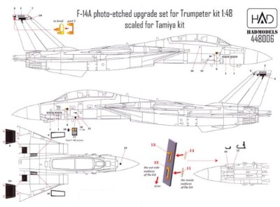 Hungarian Aero Decals 1/48 GRUMMAN F-14A TOMCAT Photo Etch Upgrade Set