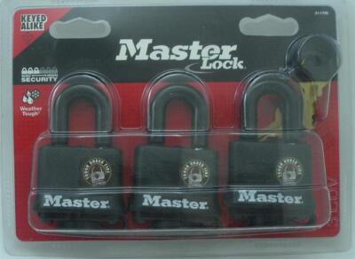 Master Lock 311TRI Padlock 3 Pack Keyed Alike
