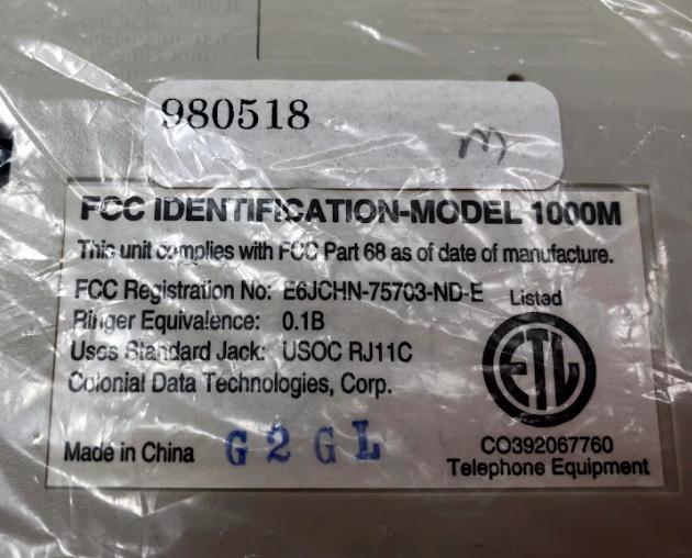 Pacific Bell CDT Call Identifier Caller ID Display Unit 1000M