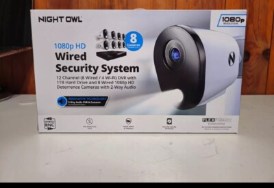 Night Owl Security Camera System Wired 12 Channel Bluetooth DVR 1TB 8 Cams - NEW