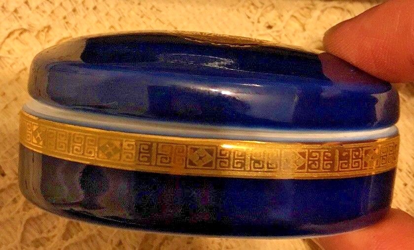 Levtov China Jewelry Ring Holder Oval Blue Gold Couple Marry Me Proposal New
