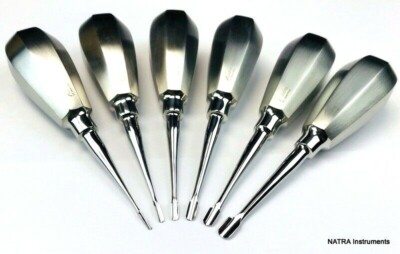 6 Pcs Dental Root Elevators Oral Surgery PDL Luxating Tooth loosening NATRA