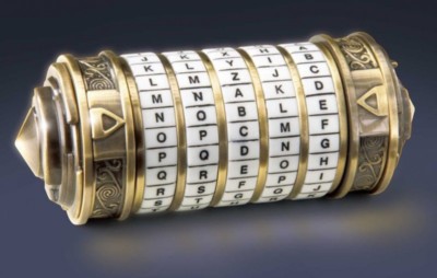 Da Vinci Code Mini Replica Cryptex in Metal with Gold Finish
