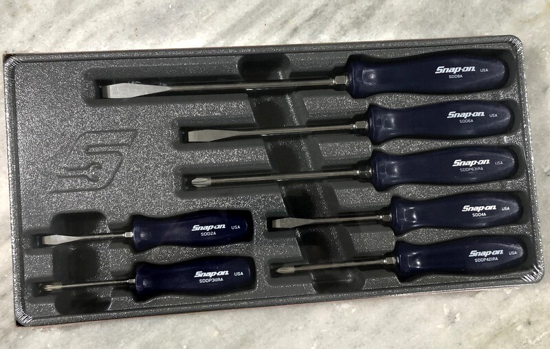 New Snap On Dark Blue Hard Handle Screwdriver Set Sddx70ab