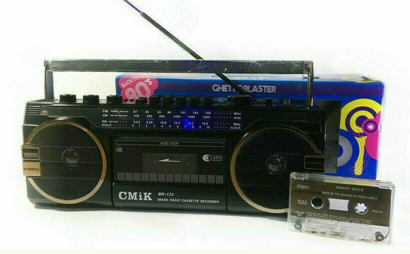 LETTORE RADIO STEREO CASSETTE MUSICASSETTE REGISTRATORE USB + SD GHETTOBLASTER