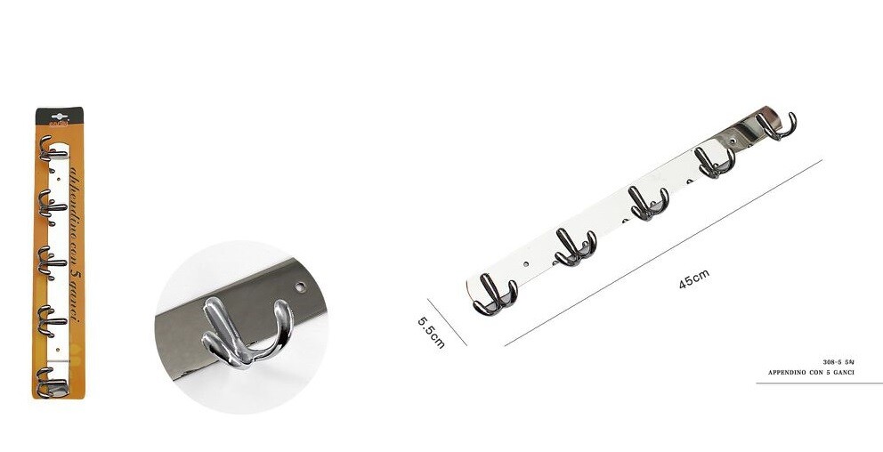 Appendino Appendi Porta Asciugamani 5 Ganci Doppio Bagno Coniglio dfh