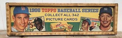 1956 Topps Antique Style Art Wood Baseball Card Advertising Trade Sign 4x16