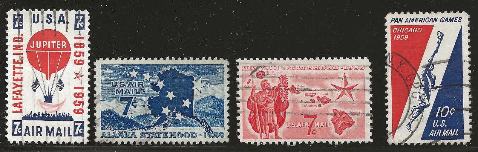 切手73 US Scott #C53-56, Singles 1959 Air Mail FVF Used | eBay