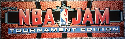 NBA Jam Tournament Edition Dedicated Arcade Marquee 25'' x 7.5'' 