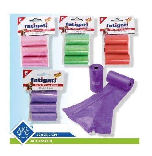 Set 540 Pezzi Sacchetti Igienici Per Cani Animali Domestici 30x22cm Colorati dfh