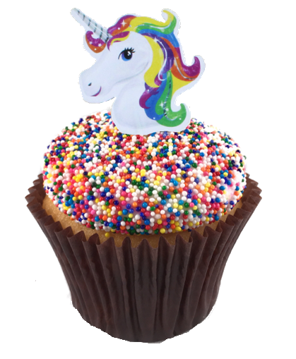 Unicorn Cupcake Topper Rainbow Color 24pc