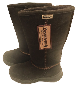 BEARPAW boots Brown BEAR PAW tall SOLID SOLE Winter Snow