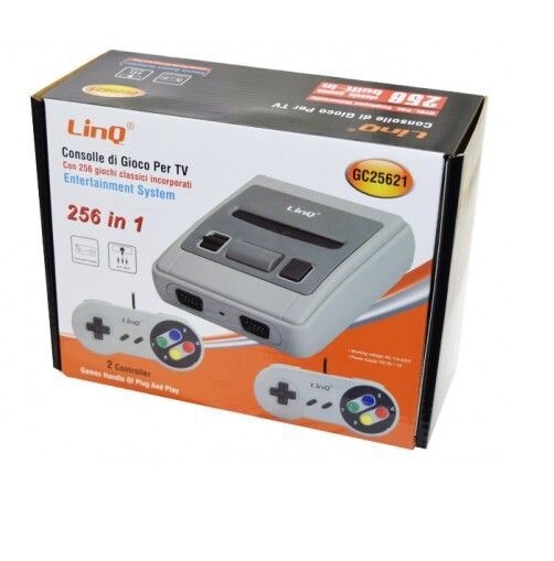 Console Di Gioco Retro Arcade Games 16 Bit 256 Giochi Joystick linq Gc25621