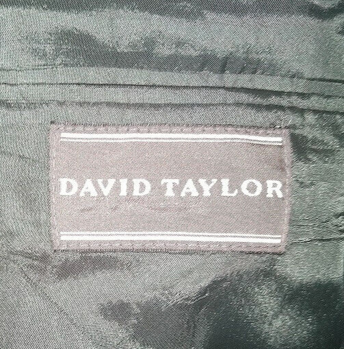 David Taylor suit jacket, 46L, gold buttons, black