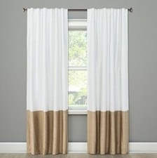 Project 62 White & Gold 95" 99.9% Blackout Curtain One Panel Colorblock NEW | eBay